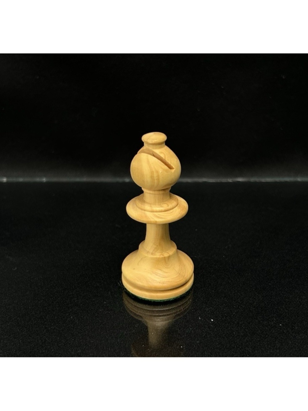 Grandmaster Wooden Chess Piece 70s Felt 2.25" Bishop White Made in France